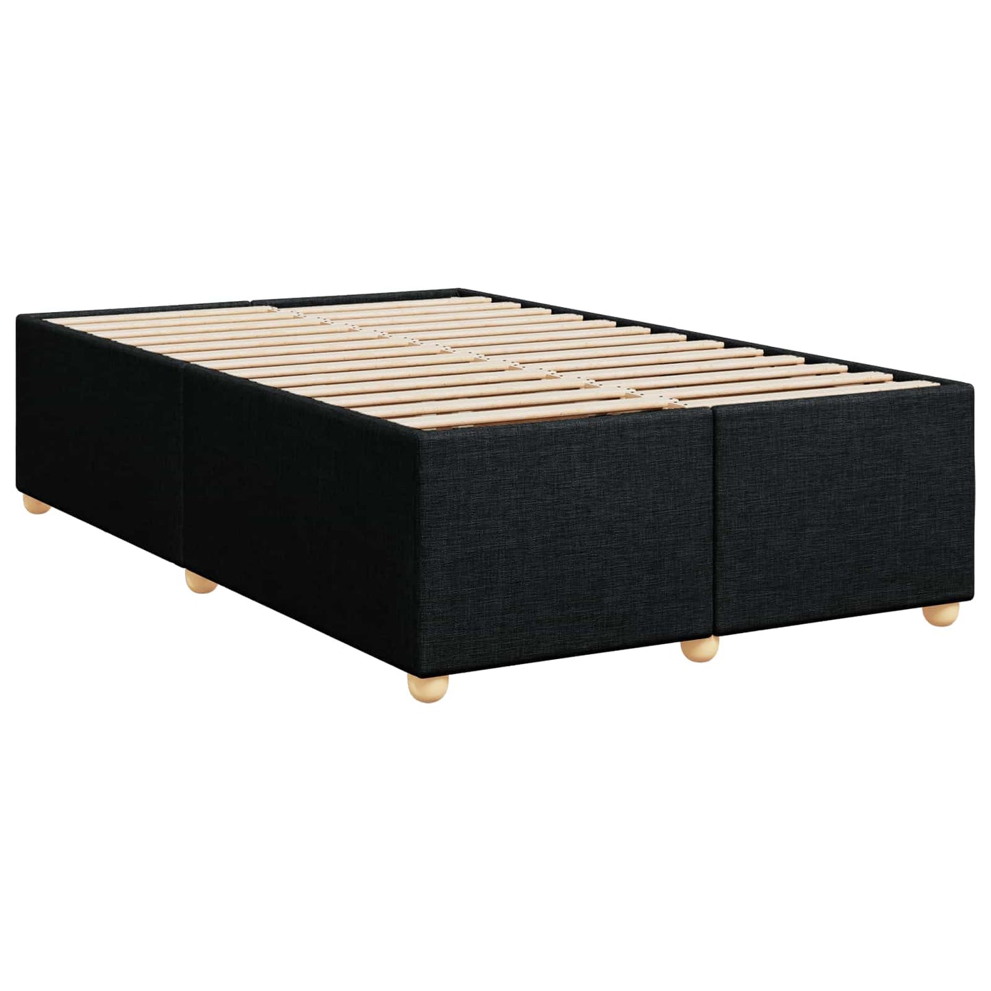 Letto box spring con materasso Nero 120 x 190 cm Tessuto