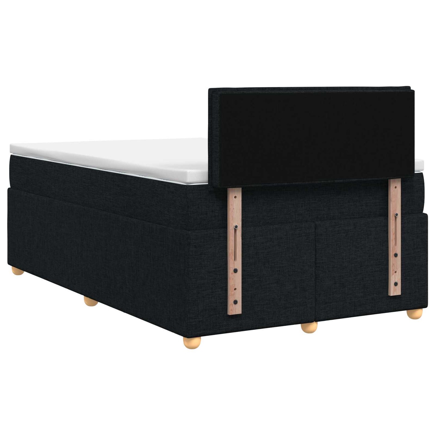 Letto box spring con materasso Nero 120 x 190 cm Tessuto