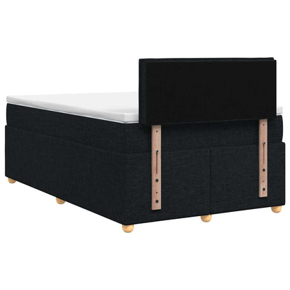 Letto box spring con materasso Nero 120 x 190 cm Tessuto