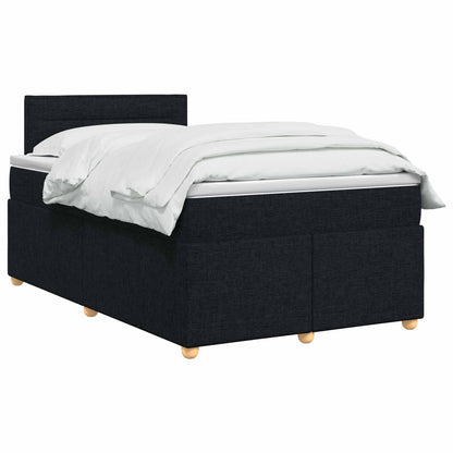 Letto box spring con materasso Nero 120 x 190 cm Tessuto