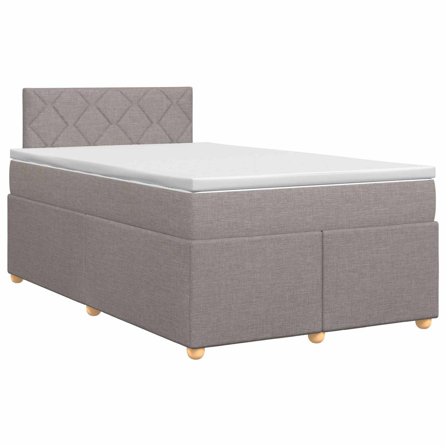 Letto box spring con materasso Tortora 120 x 200 cm Tessuto