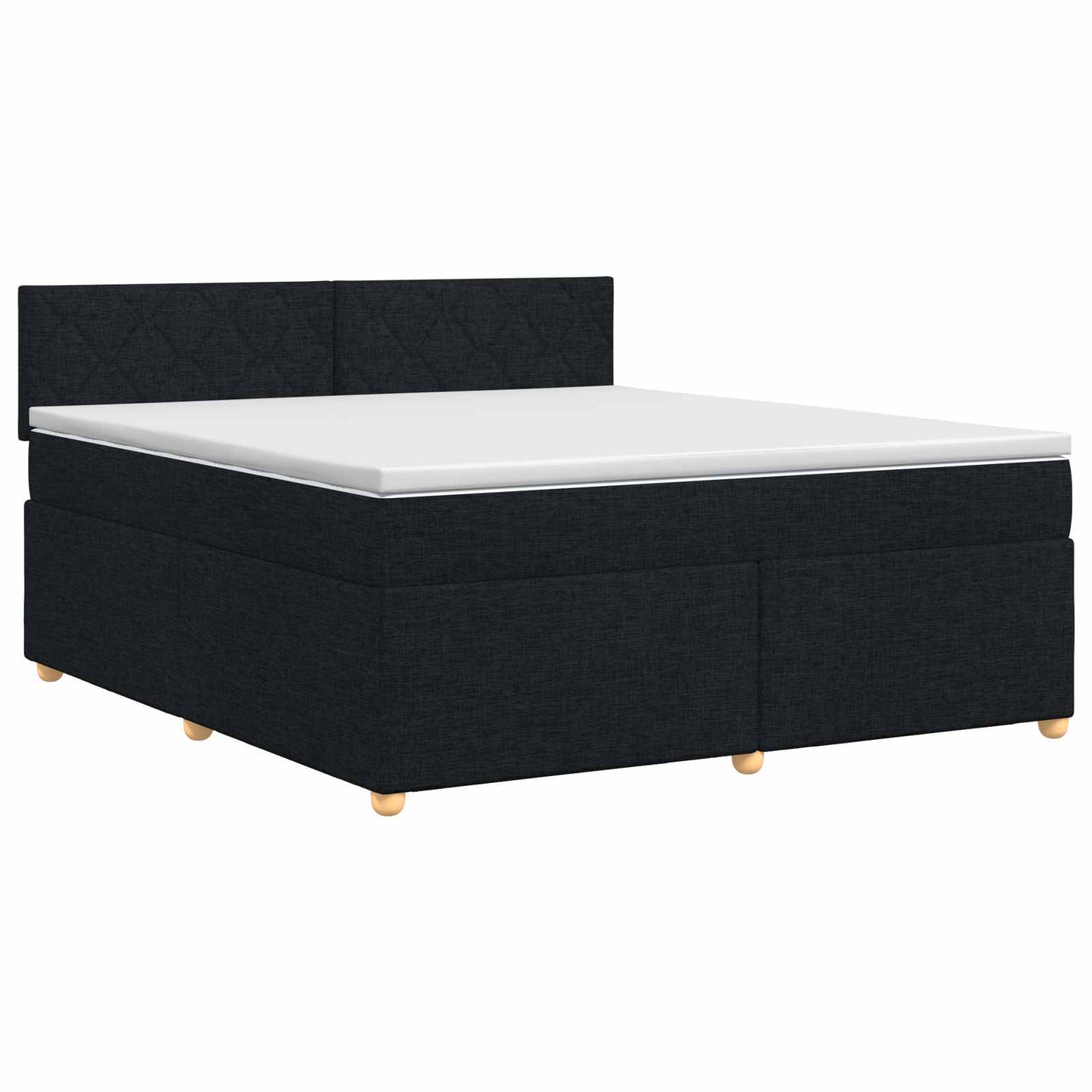Letto box spring con materasso Nero 140 x 200 cm Tessuto | homemem39