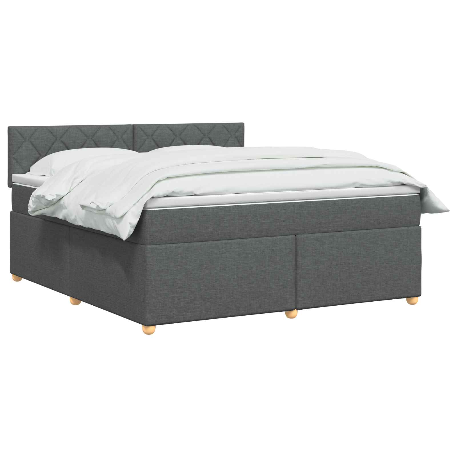 Letto box spring con materasso Grigio Scuro 160 x 200 cm | homemem39