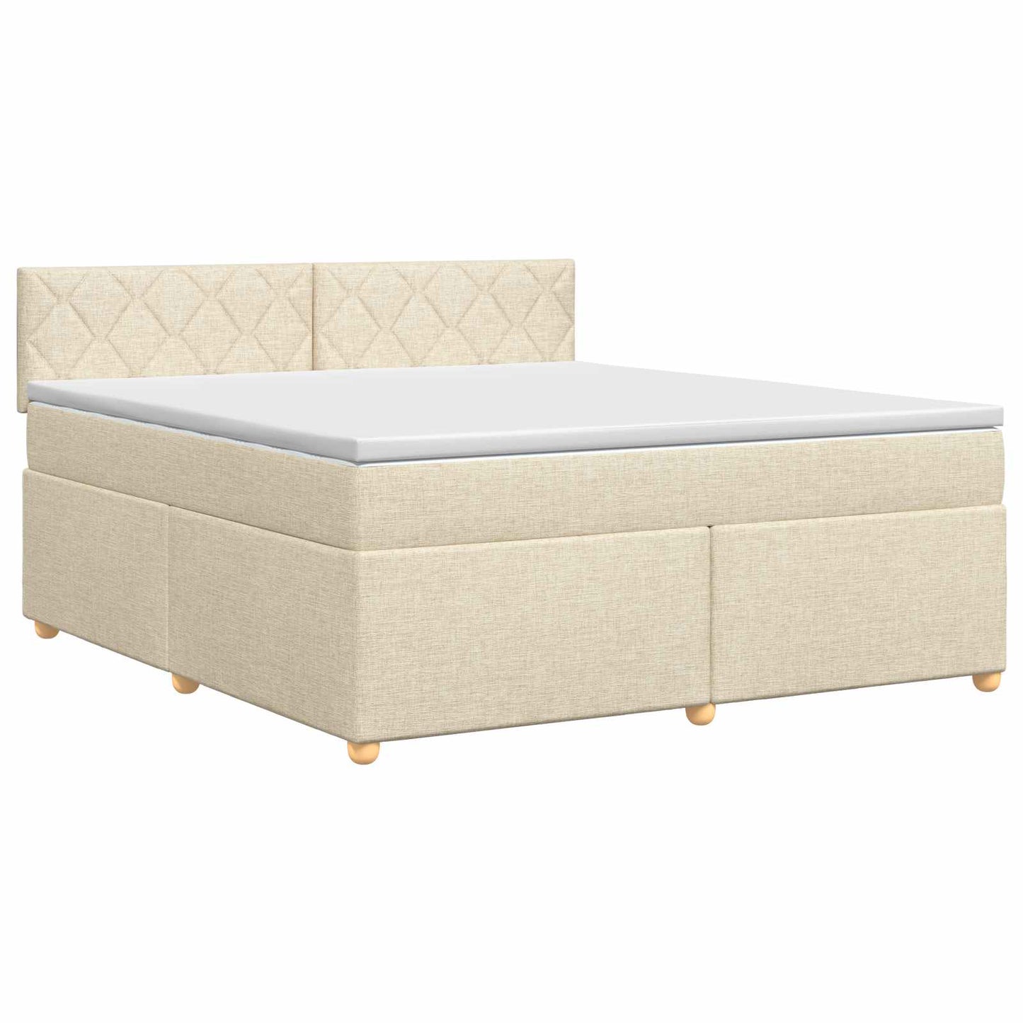 Letto box spring con materasso Crema 160 x 200 cm Tessuto | homemem39