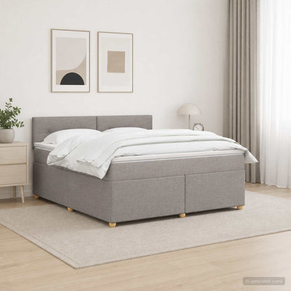 Letto box spring con materasso Tortora 180 x 200 cm Tessuto
