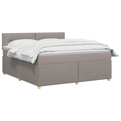 Letto box spring con materasso Tortora 180 x 200 cm Tessuto