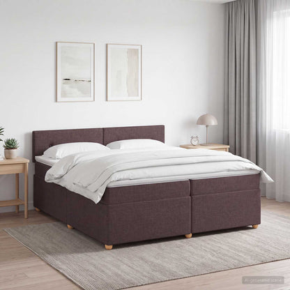 Letto box spring con materasso Marrone Scuro 200 x 200 cm