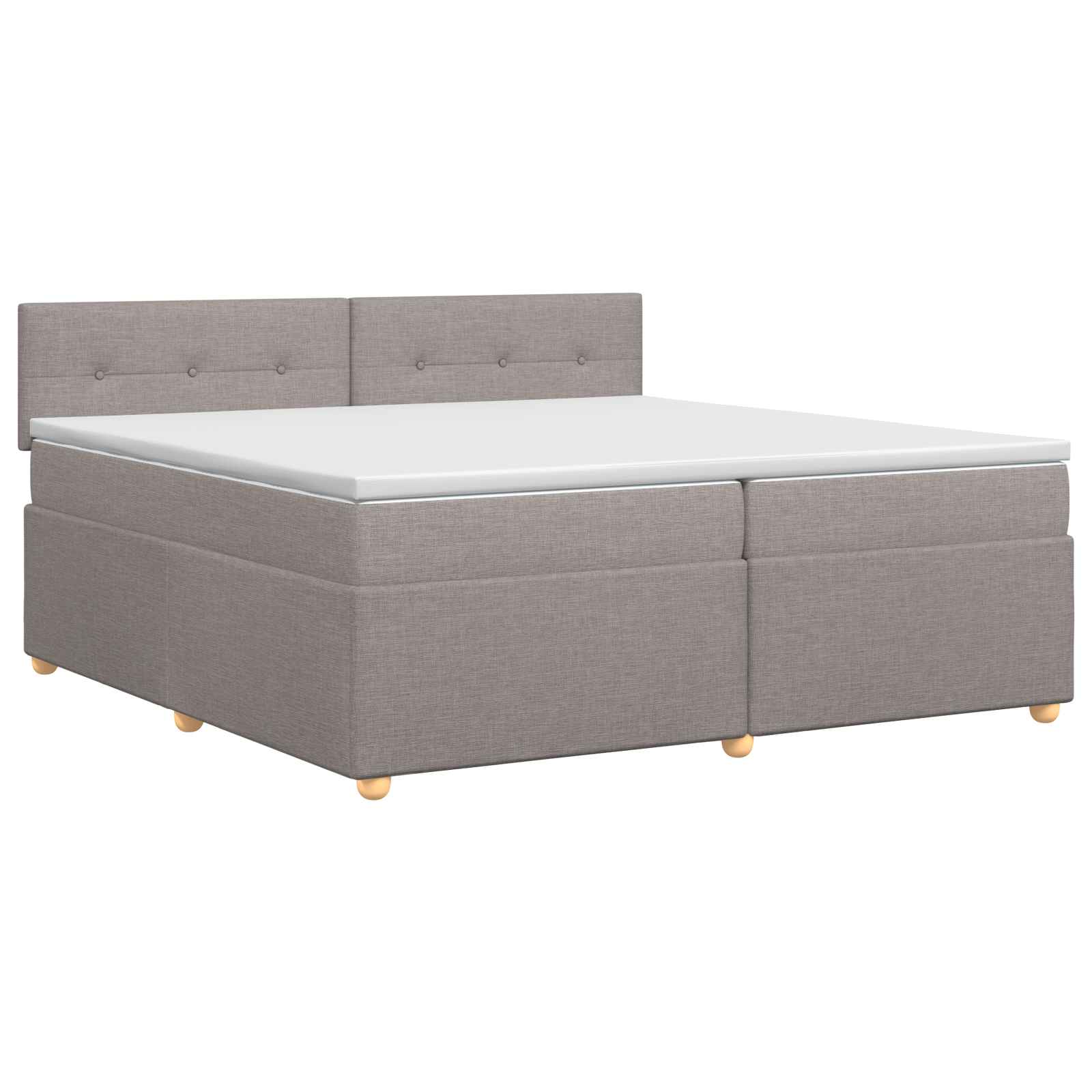 Letto box spring con materasso Tortora 200 x 200 cm Tessuto | homemem39