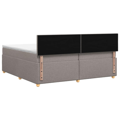 Letto box spring con materasso Tortora 200 x 200 cm Tessuto | homemem39