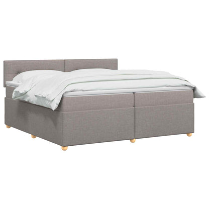 Letto box spring con materasso Tortora 200 x 200 cm Tessuto | homemem39