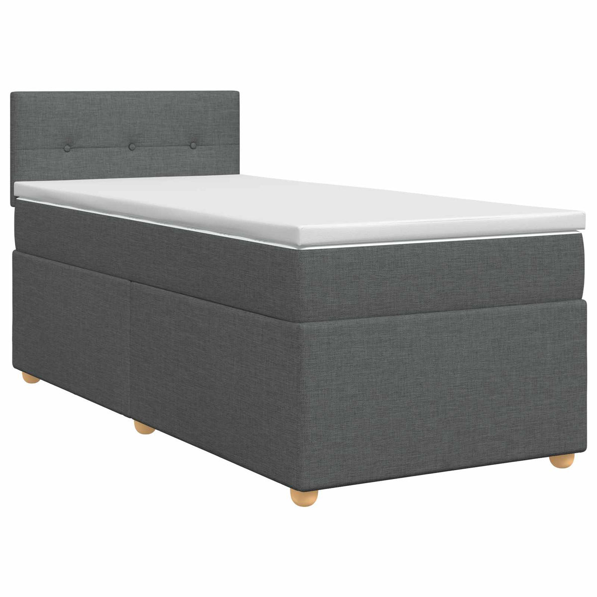 Letto box spring con materasso Grigio Scuro 90 x 190 cm Tessuto