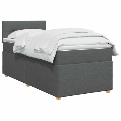 Letto box spring con materasso Grigio Scuro 90 x 190 cm Tessuto