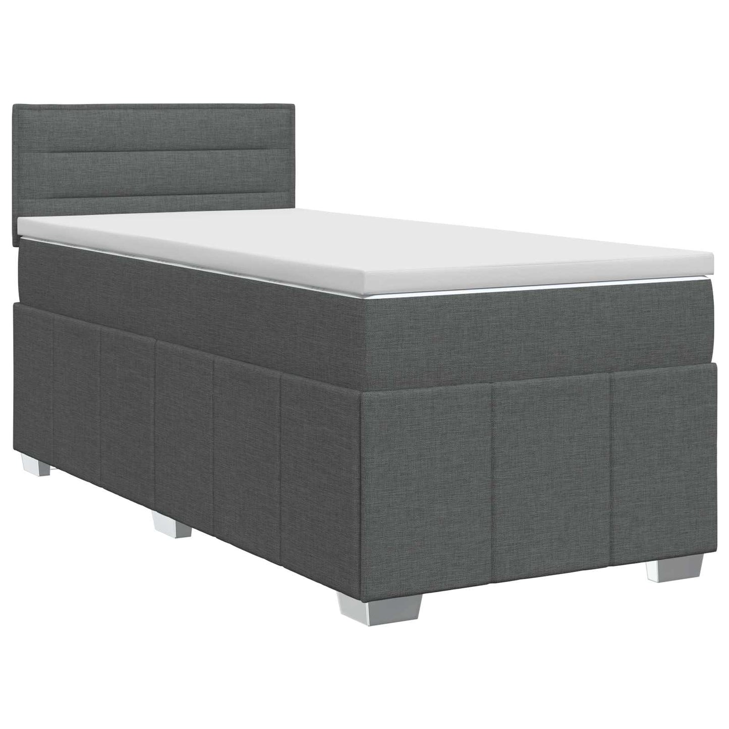 Letto box spring con materasso Grigio Scuro 90 x 200 cm Tessuto | homemem39