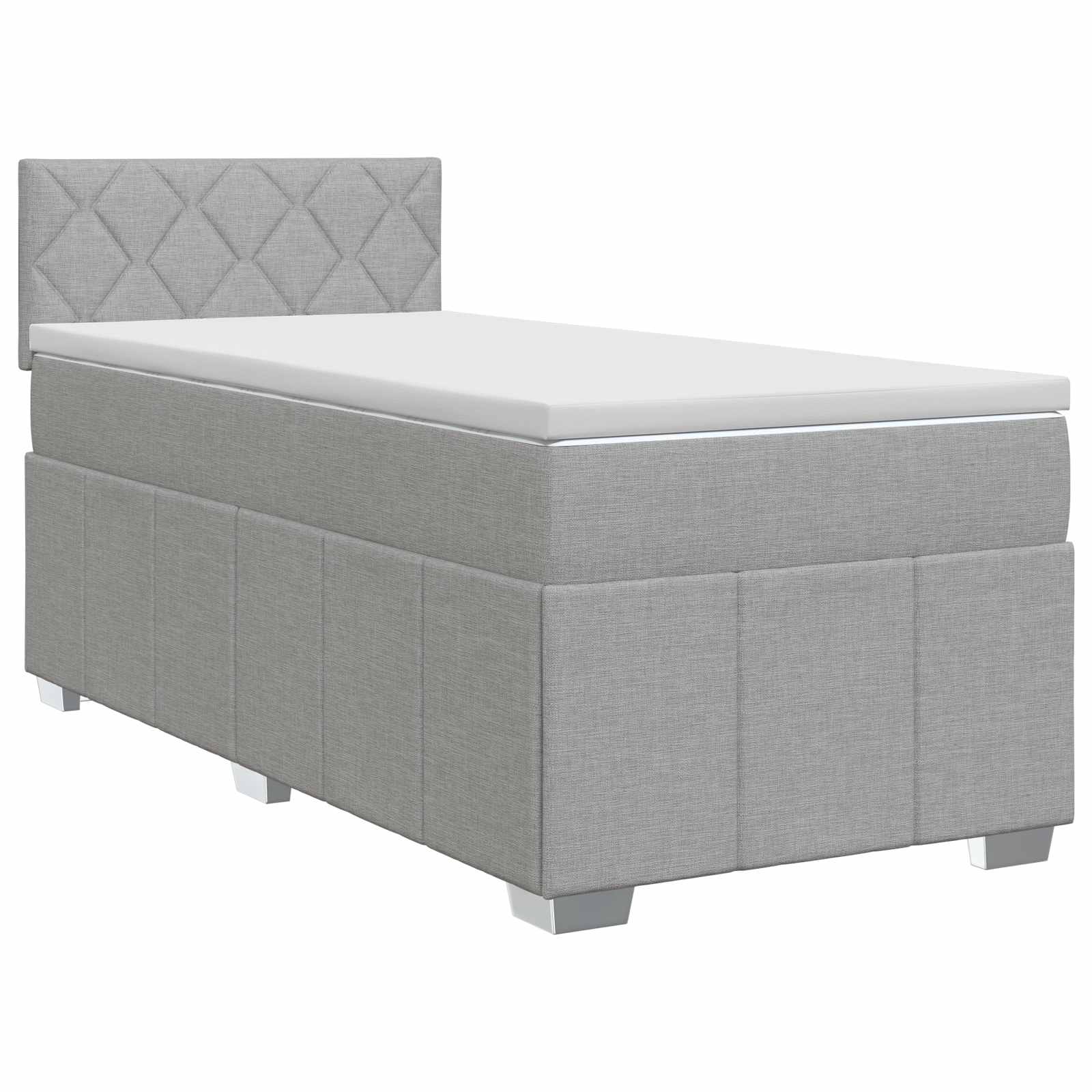 Letto box spring con materasso Grigio Chiaro 100 x 200 cm | homemem39