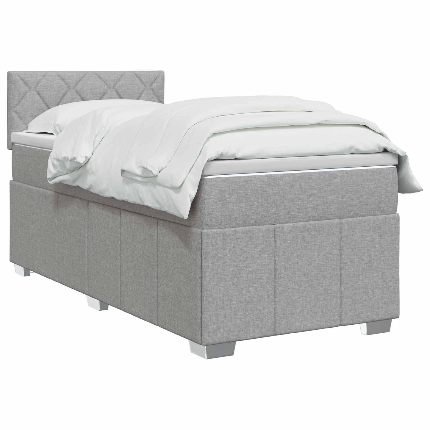 Letto box spring con materasso Grigio Chiaro 100 x 200 cm | homemem39