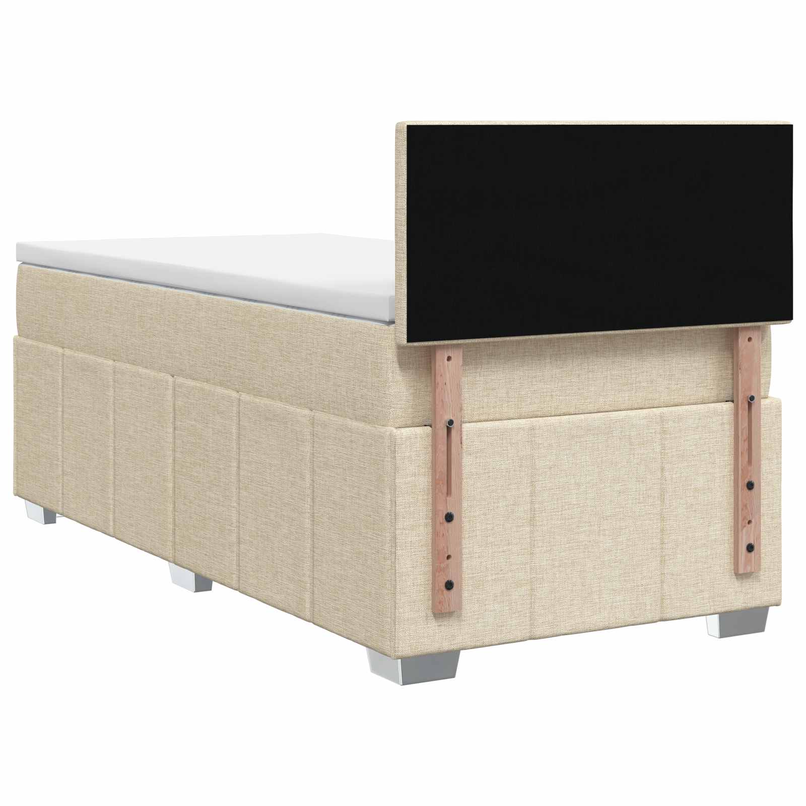 Letto box spring con materasso Crema 100 x 200 cm Tessuto | homemem39