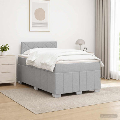 Letto box spring con materasso Grigio Chiaro 120 x 200 cm | homemem39