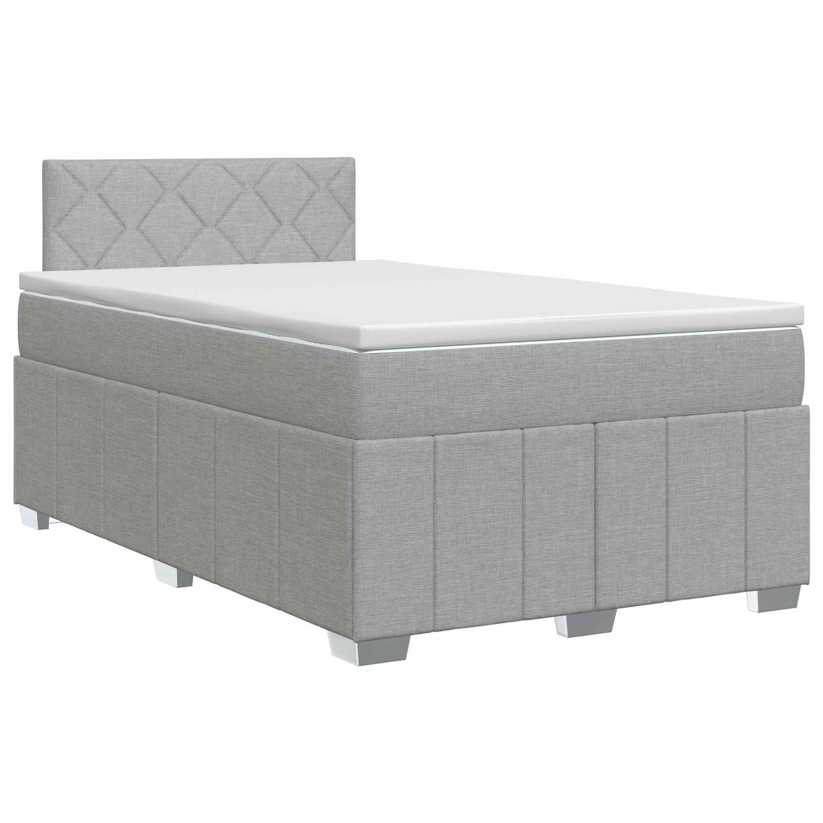 Letto box spring con materasso Grigio Chiaro 120 x 190 cm | homemem39