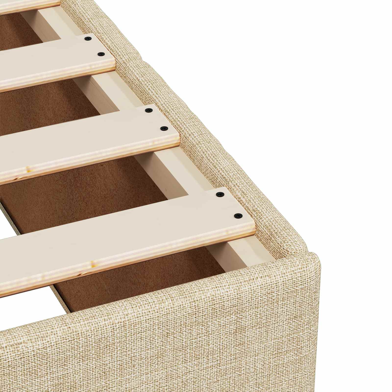Letto box spring con materasso Crema 120 x 200 cm Tessuto | homemem39