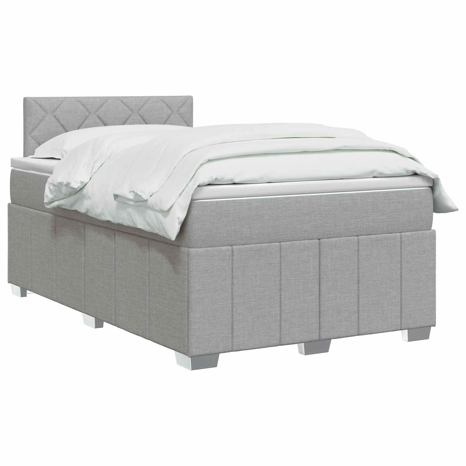 Letto box spring con materasso Grigio Chiaro 120 x 200 cm | homemem39