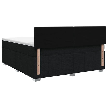Letto box spring con materasso Nero 140 x 190 cm Tessuto | homemem39