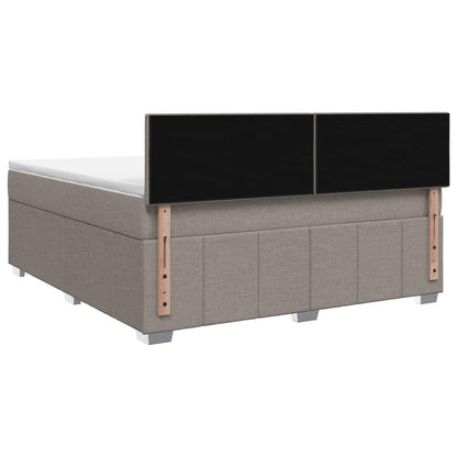 Letto box spring con materasso Tortora 140 x 190 cm Tessuto | homemem39