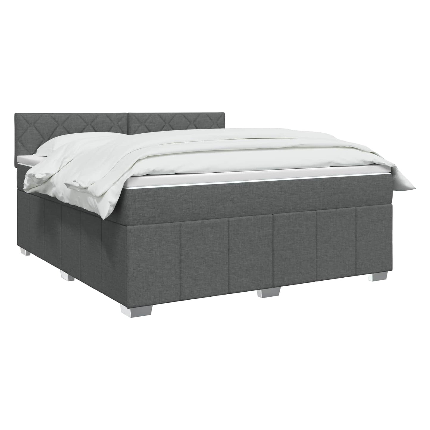 Letto box spring con materasso Grigio Scuro 140 x 200 cm