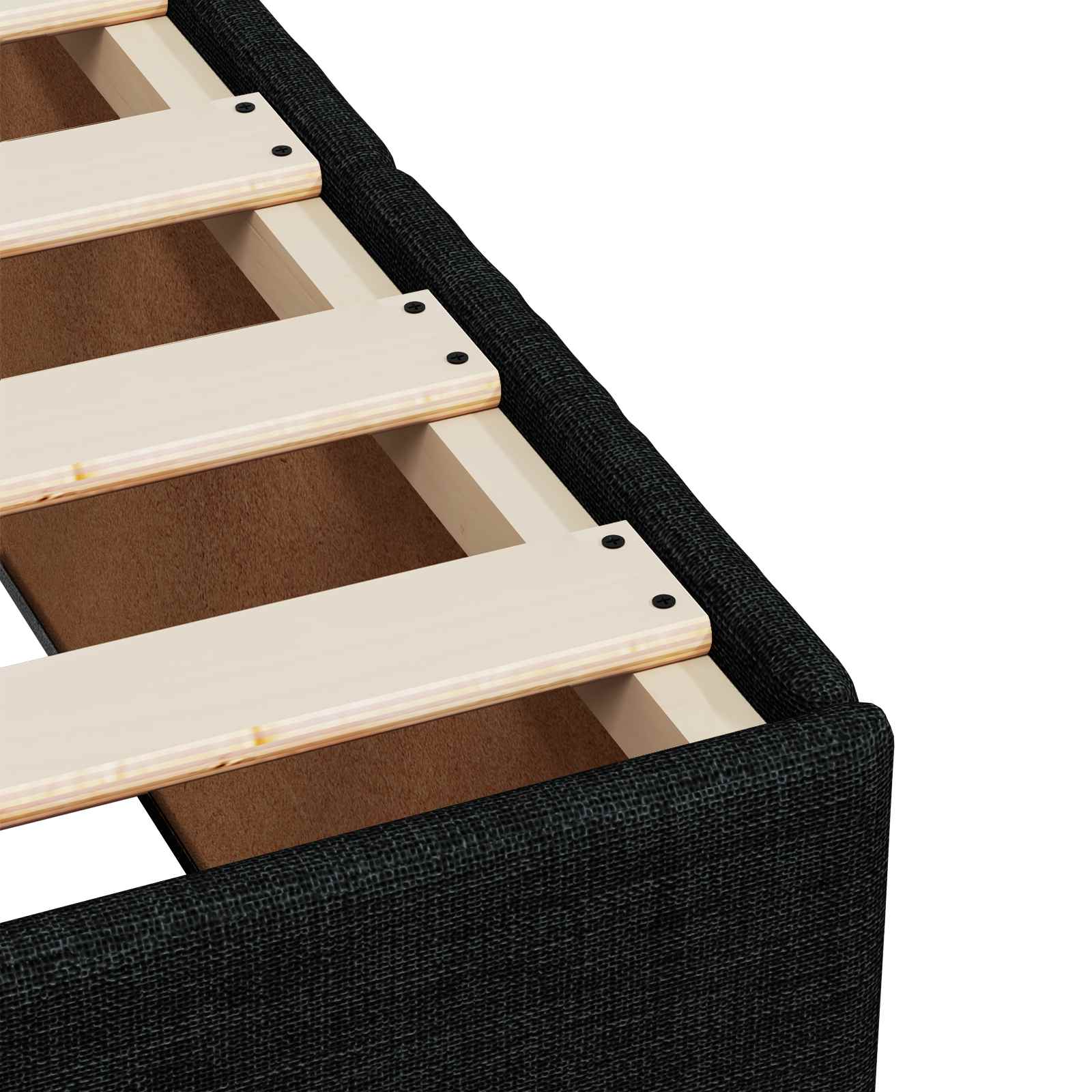 Letto box spring con materasso Nero 140 x 200 cm Tessuto | homemem39
