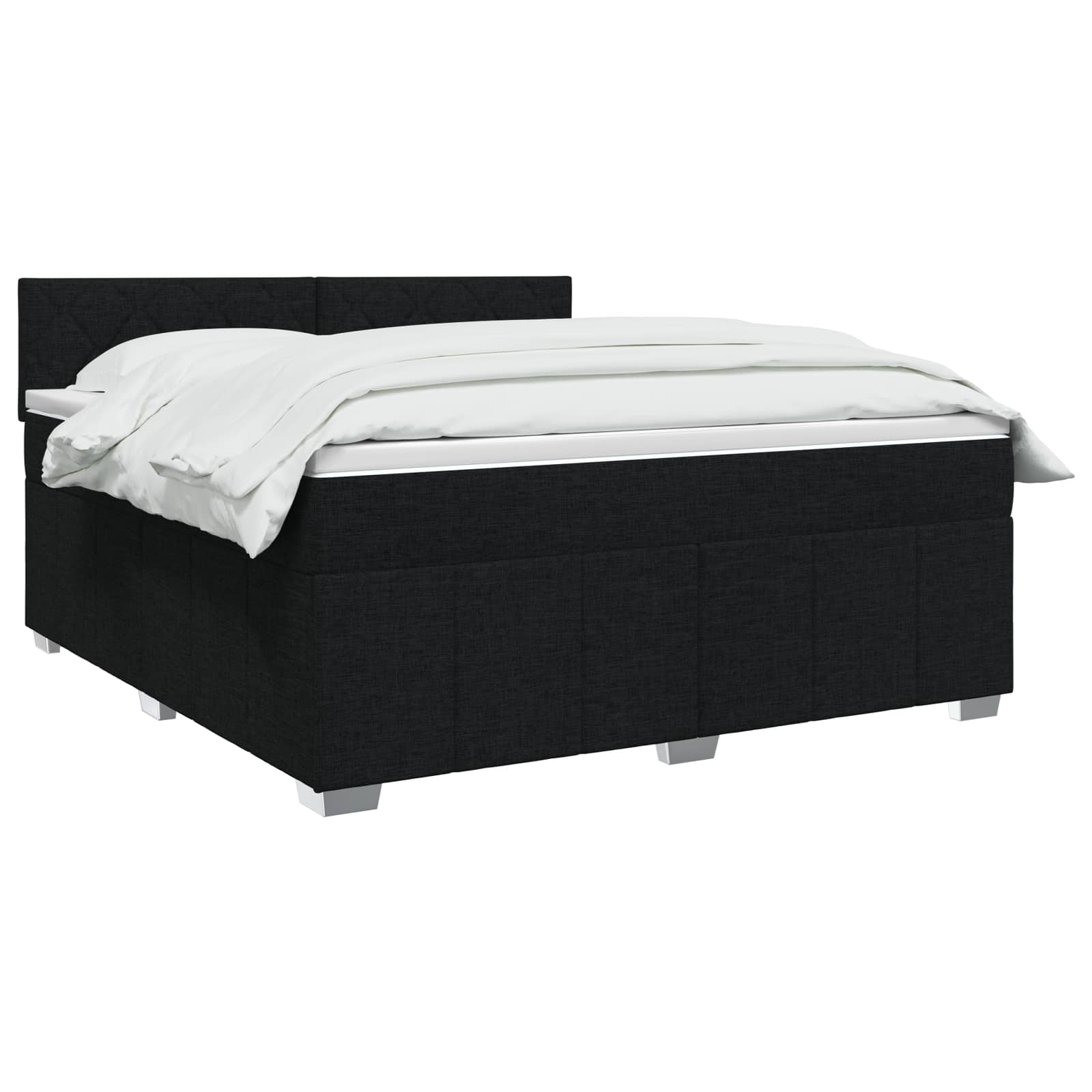 Letto box spring con materasso Nero 140 x 200 cm Tessuto | homemem39