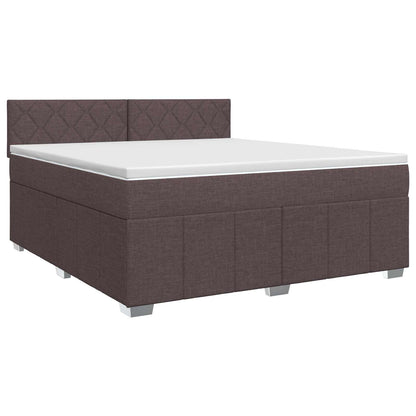 Letto box spring con materasso Marrone Scuro 140 x 200 cm
