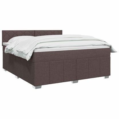 Letto box spring con materasso Marrone Scuro 140 x 200 cm