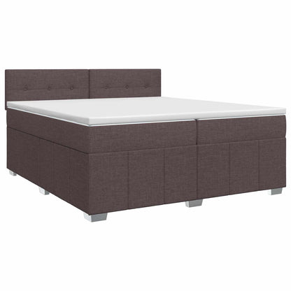 Letto box spring con materasso Marrone Scuro 200 x 200 cm