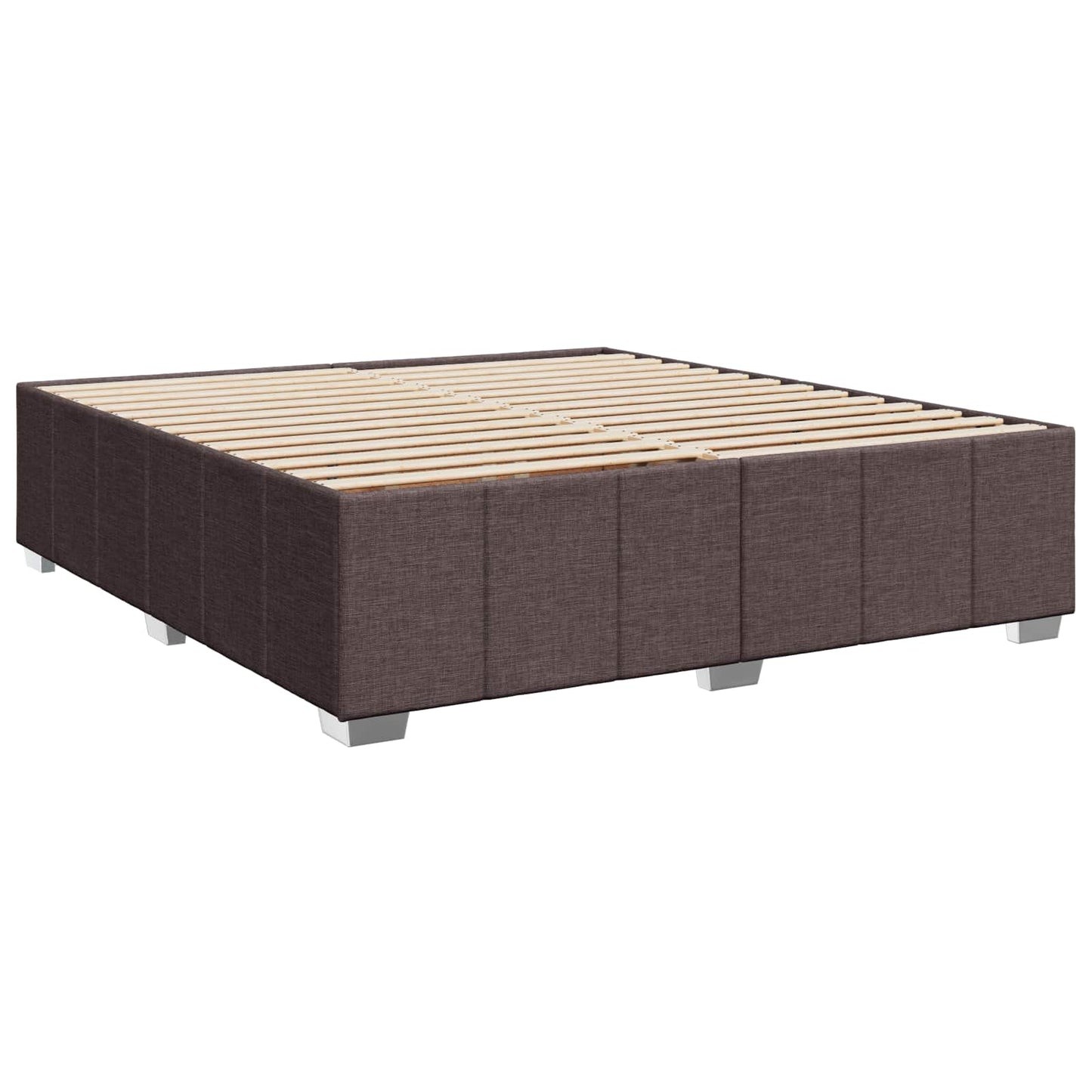 Letto box spring con materasso Marrone Scuro 200 x 200 cm