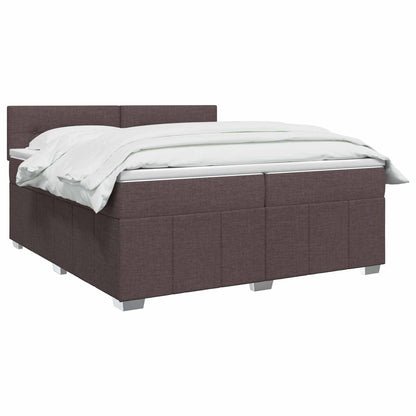 Letto box spring con materasso Marrone Scuro 200 x 200 cm