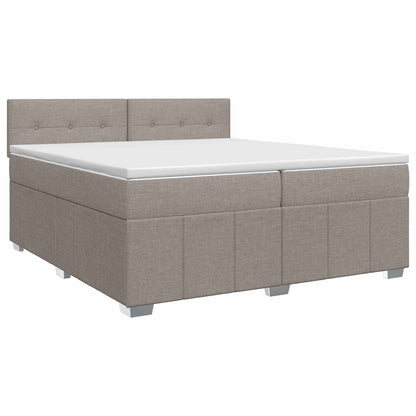 Letto box spring con materasso Tortora 200 x 200 cm Tessuto | homemem39