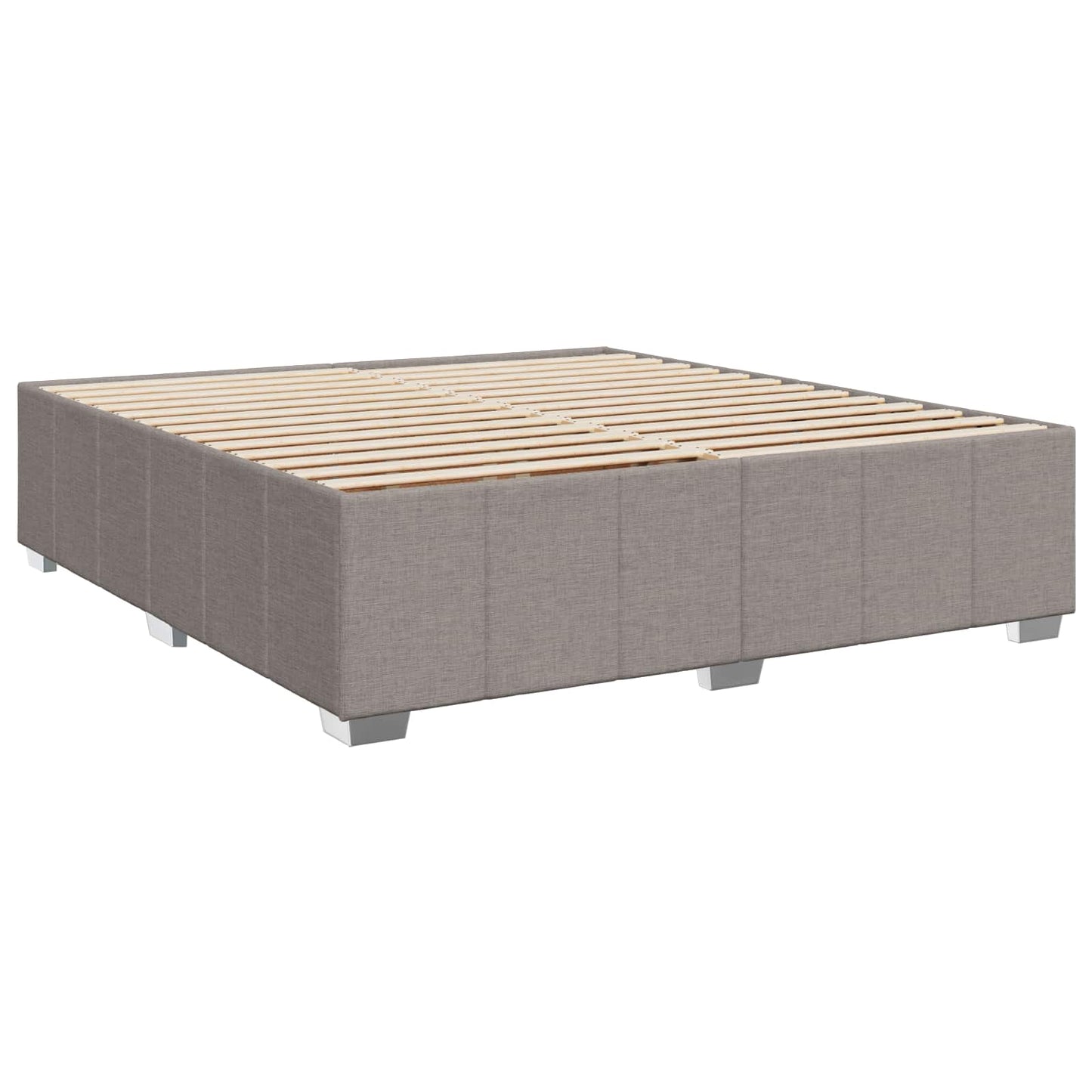 Letto box spring con materasso Tortora 200 x 200 cm Tessuto | homemem39
