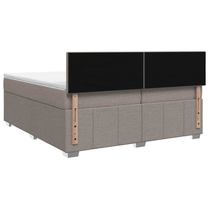 Letto box spring con materasso Tortora 200 x 200 cm Tessuto | homemem39