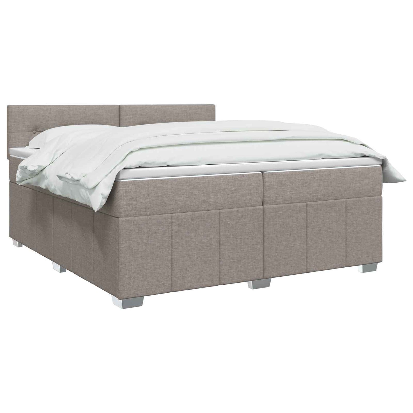 Letto box spring con materasso Tortora 200 x 200 cm Tessuto | homemem39