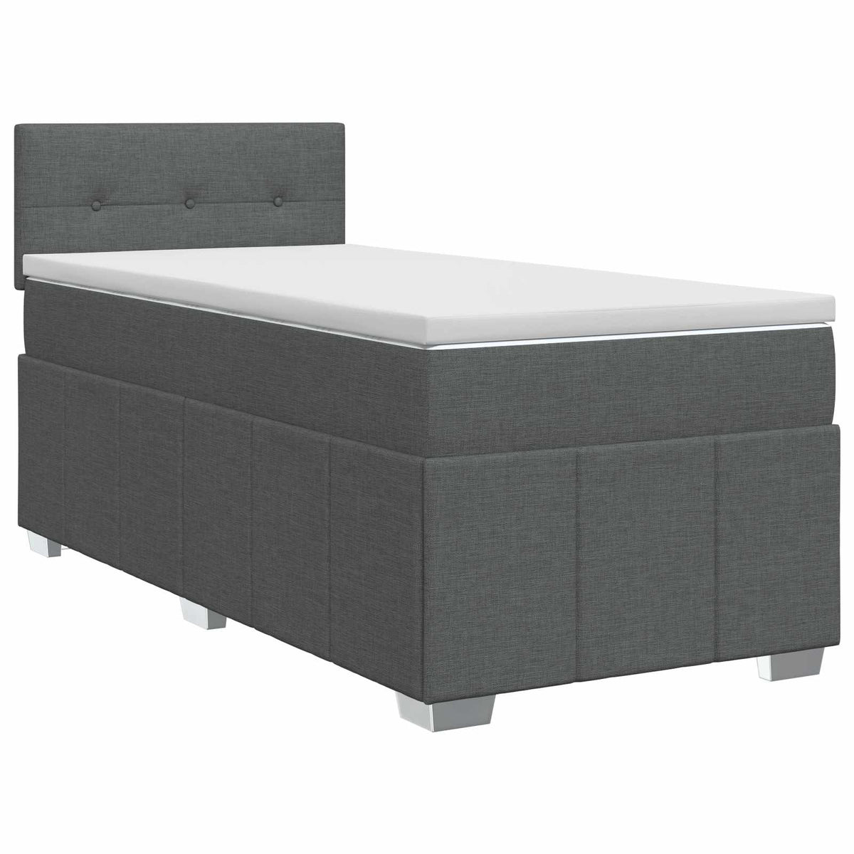 Letto box spring con materasso Grigio Scuro 90 x 190 cm Tessuto | homemem39
