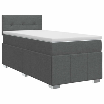 Letto box spring con materasso Grigio Scuro 90 x 190 cm Tessuto | homemem39