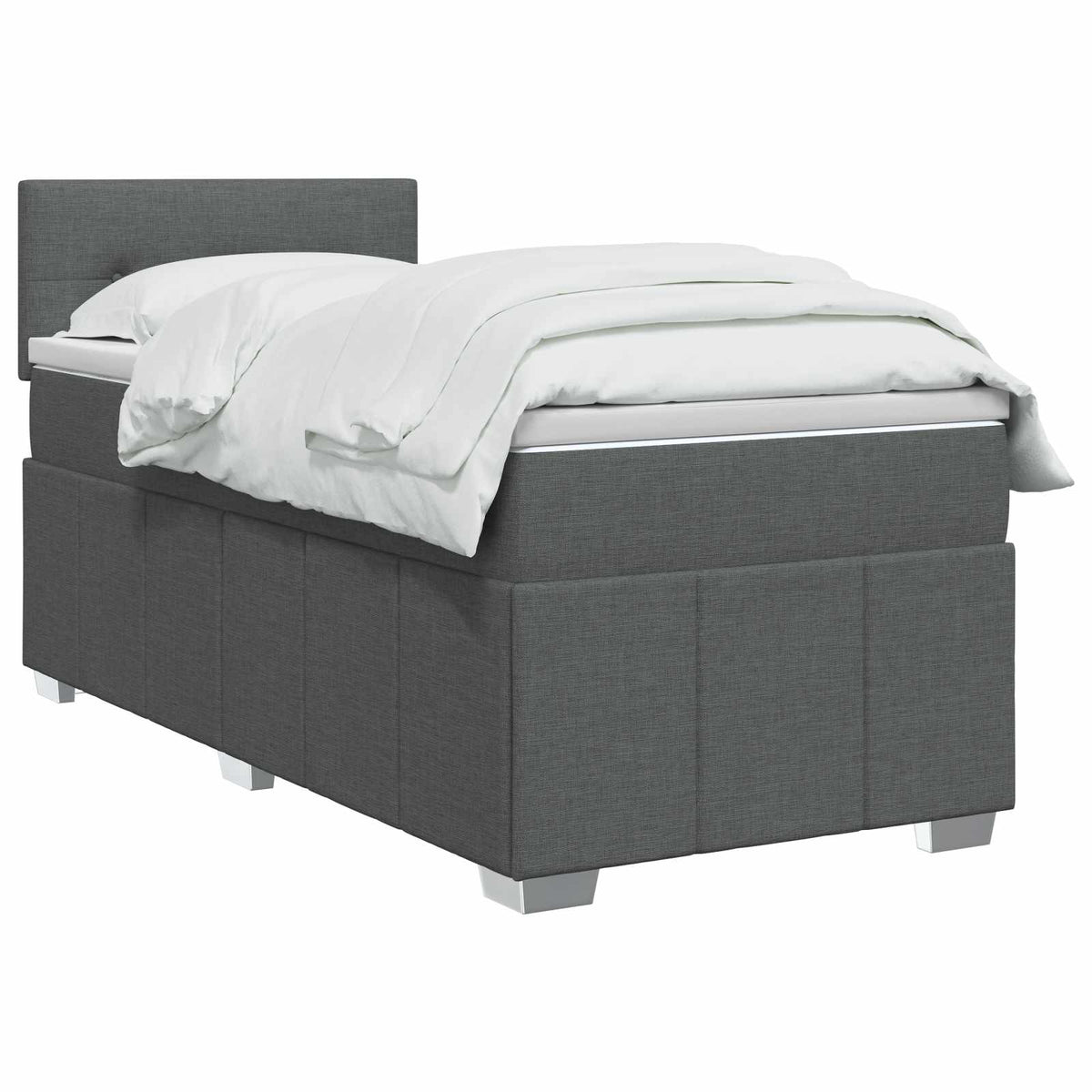 Letto box spring con materasso Grigio Scuro 90 x 190 cm Tessuto | homemem39