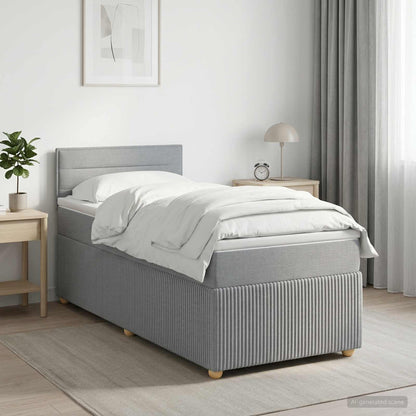 Letto box spring con materasso Grigio Chiaro 90 x 200 cm | homemem39