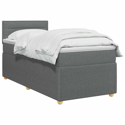 Letto box spring con materasso Grigio Scuro 90 x 200 cm Tessuto | homemem39