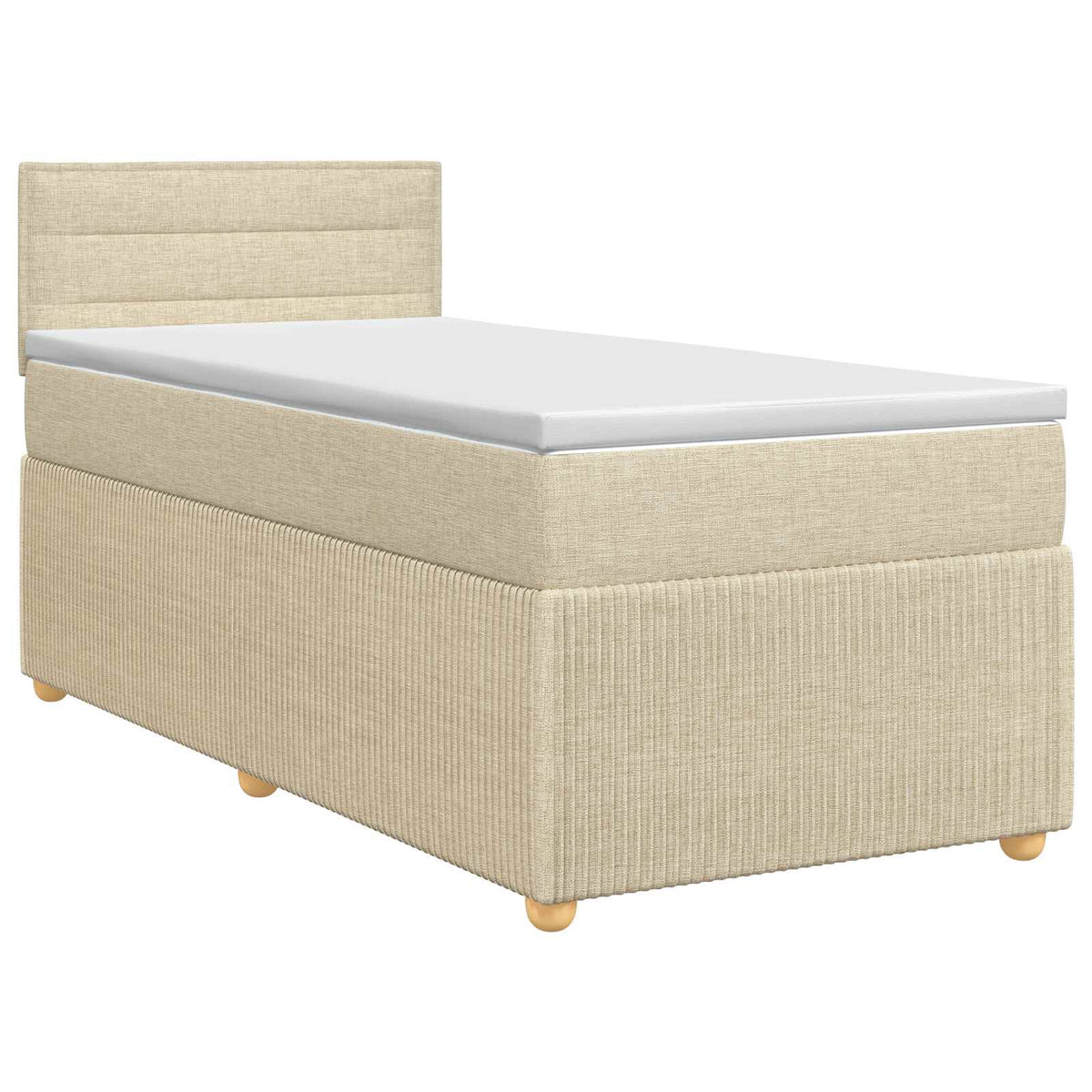 Letto box spring con materasso Crema 100 x 200 cm Tessuto | homemem39