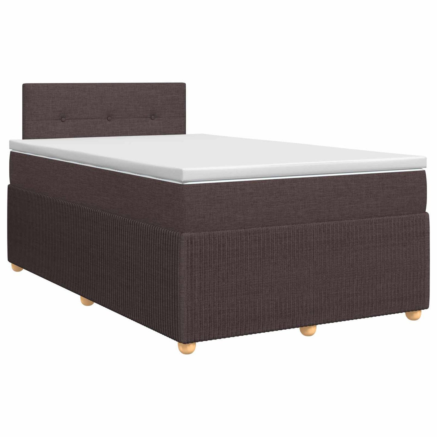 Letto box spring con materasso Marrone Scuro 120 x 190 cm