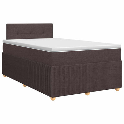 Letto box spring con materasso Marrone Scuro 120 x 190 cm