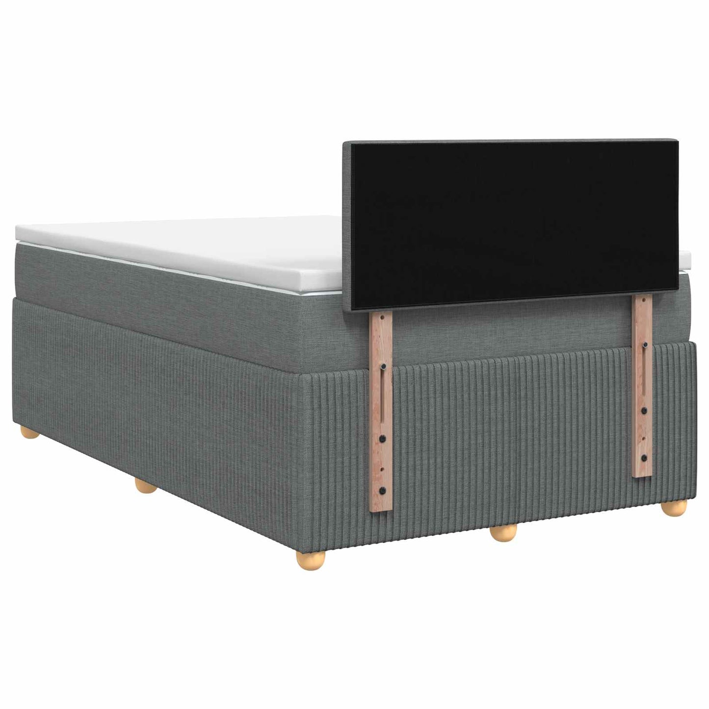 Letto box spring con materasso Grigio Scuro 120 x 190 cm