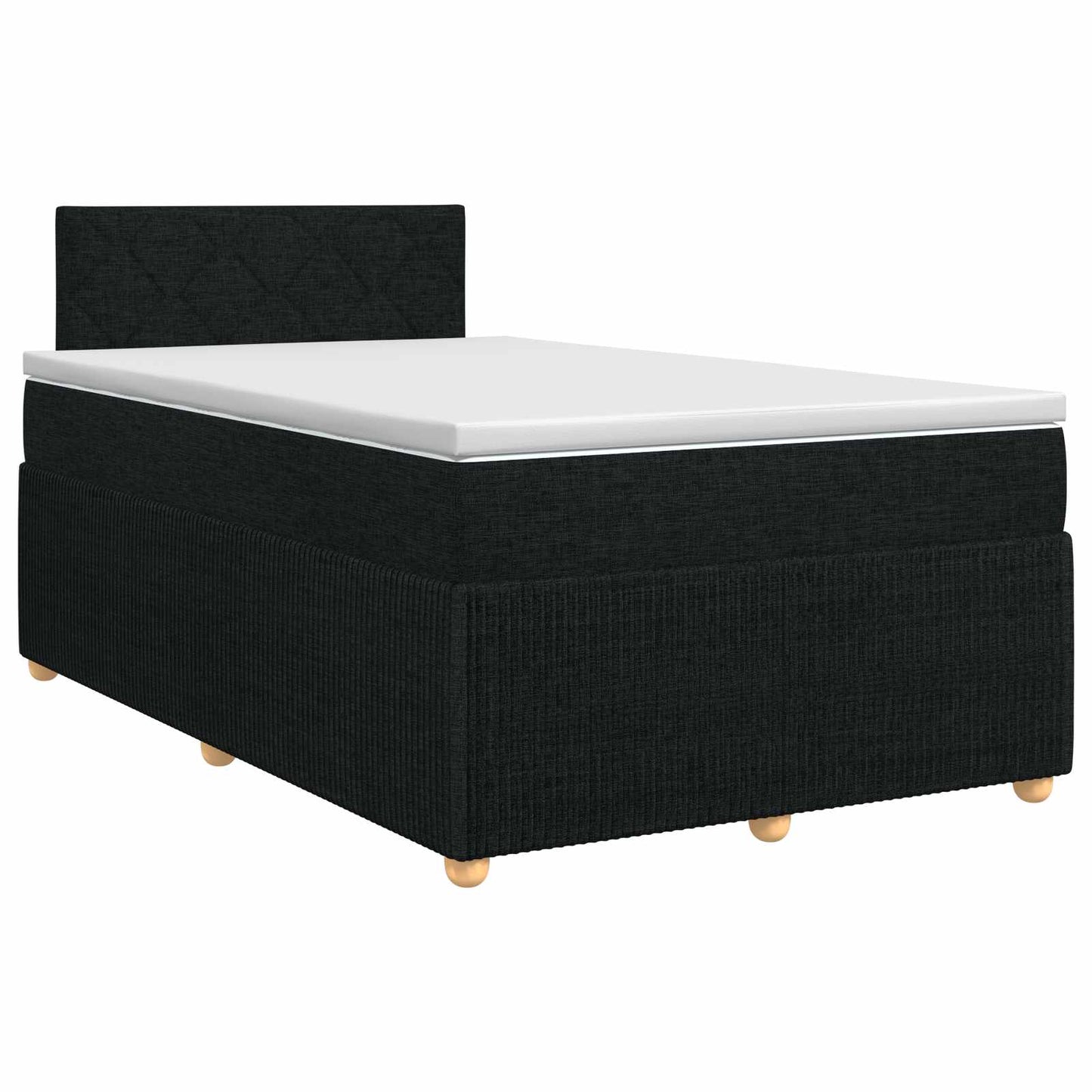 Letto box spring con materasso Nero 120 x 190 cm Tessuto