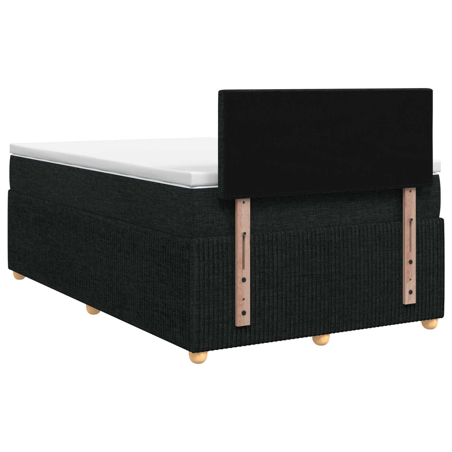 Letto box spring con materasso Nero 120 x 190 cm Tessuto