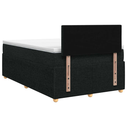 Letto box spring con materasso Nero 120 x 190 cm Tessuto